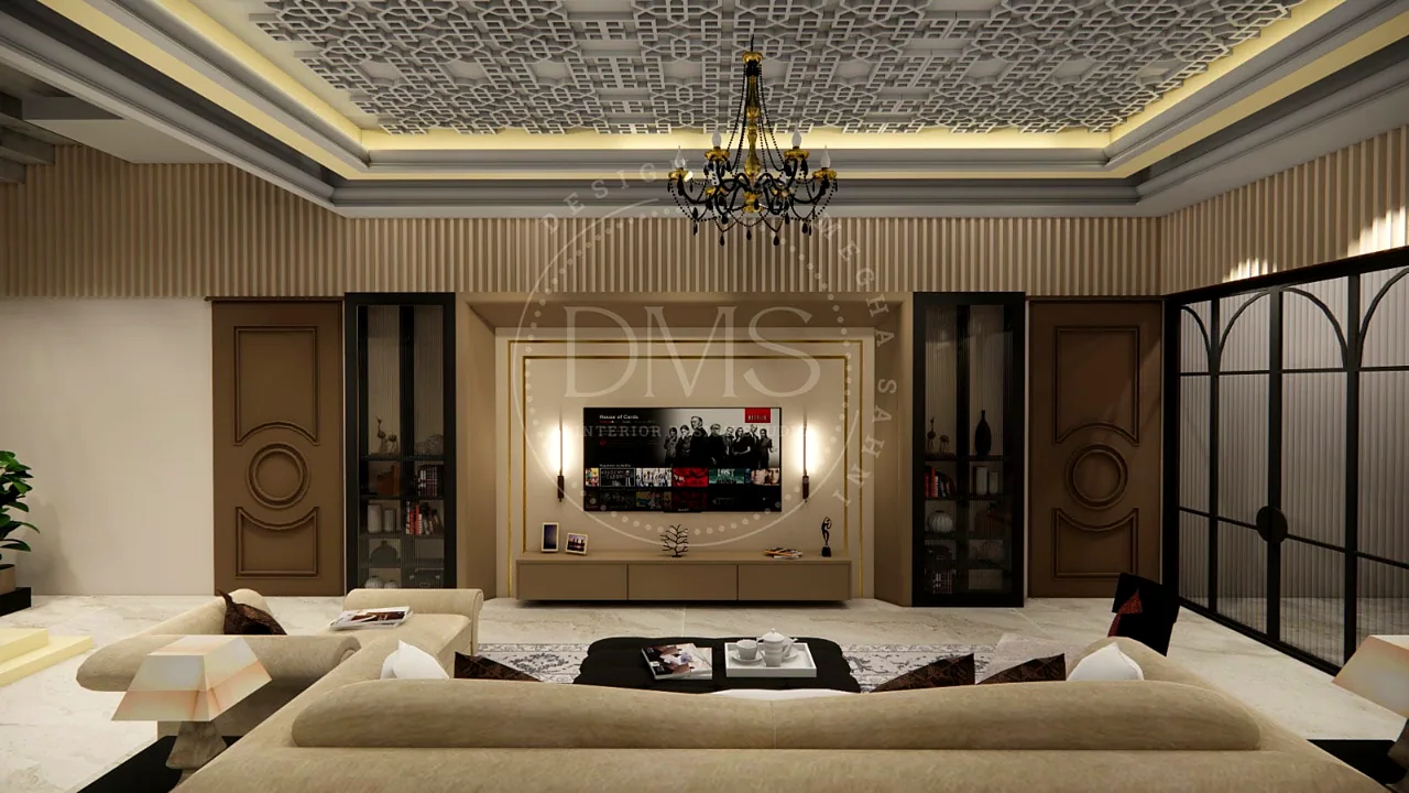 Wide living-room view from the 400-gaj Sachdeva Residence in Sector 125, Mohali