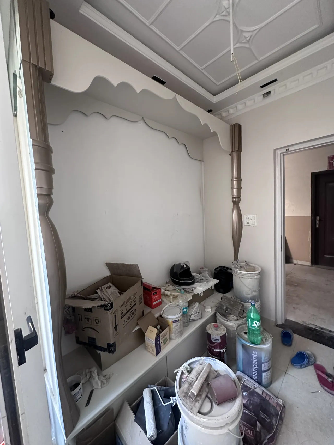 Yogesh Residence — Mandir alcove during the Yogesh Residence project